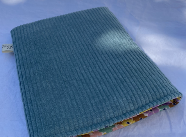 Housse de livre - Bleue fleurie