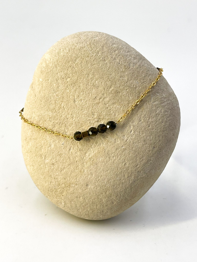 Bracelet fin avec obsidienne