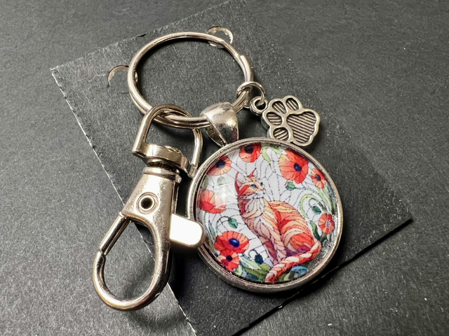 Cat & Poppy Keyring