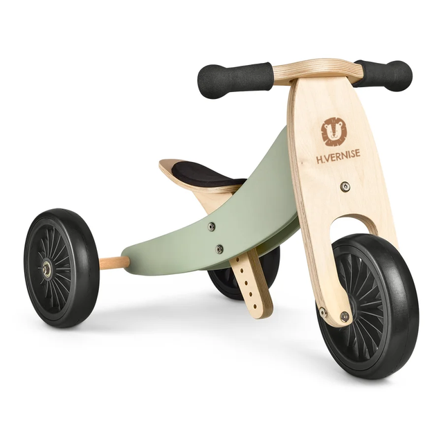  X1- 0.4 - Tricycle en bois gravé, logo H.Vernise