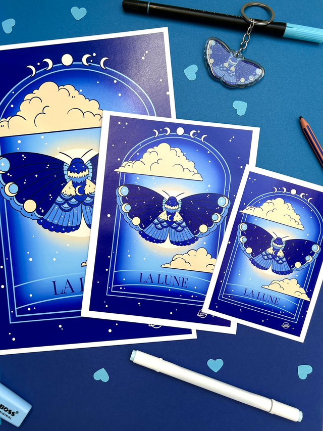 Affiche Carte de Tarot La Lune