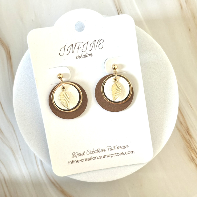 Boucles d’oreilles « Essentielle Brun »