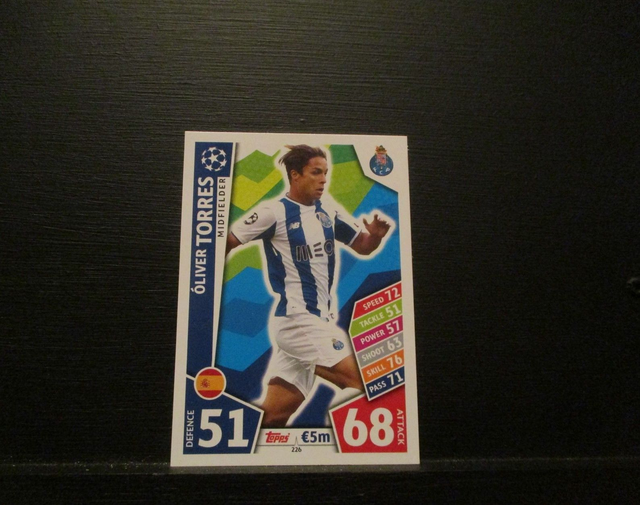 Oliver Torres - UEFA Champions League Match Attax 2017/18 Original Trading Card #226