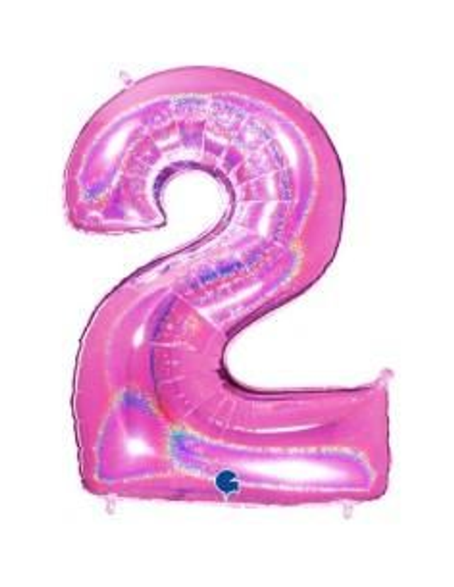 Numero 2 Holografico Fuxia