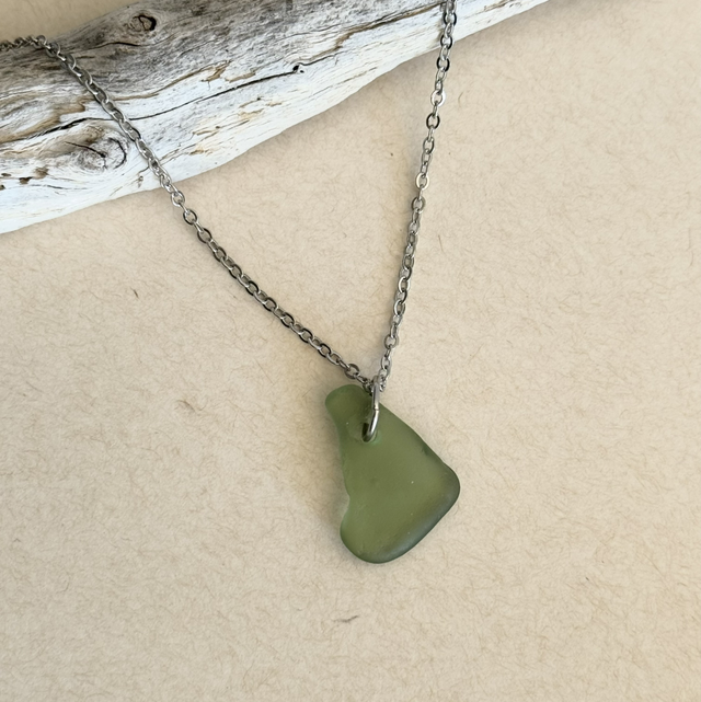 Collier Trésor marin argenté vert