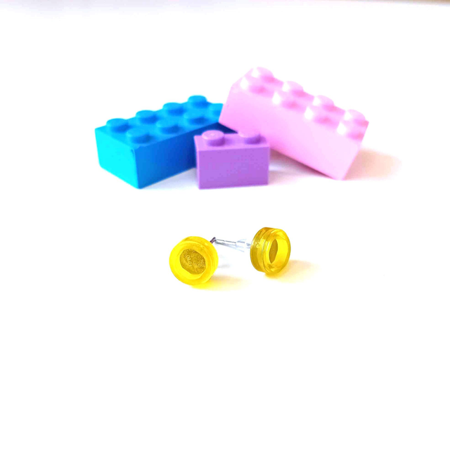 Puces "Les P'tits Lego" -  Jaune - Pièces Artisanales