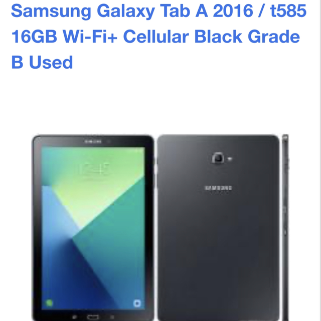 Samsung Galaxy Tab A 2016 / t585 16GB Wi-Fi+ Cellular Black Grade B Used 