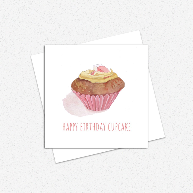 Happy Birthday Cupcake Greeting Card
