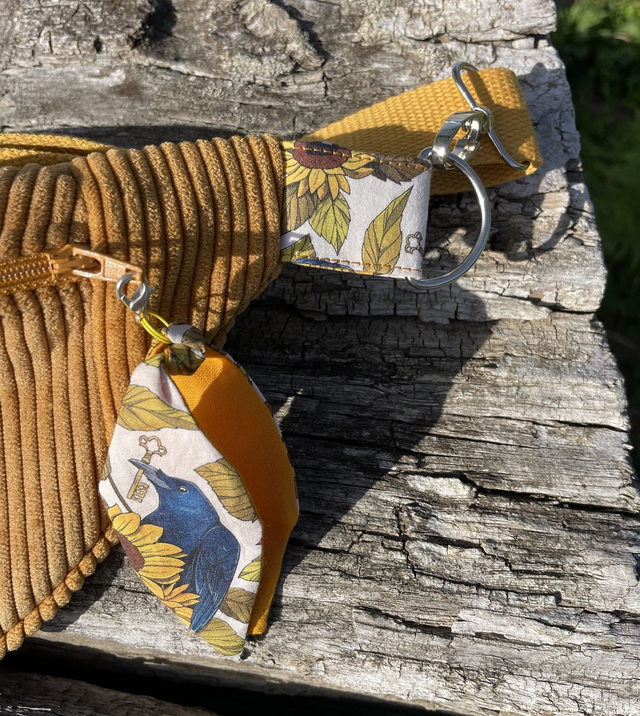 Sac banane velours côtelé - Tournesols