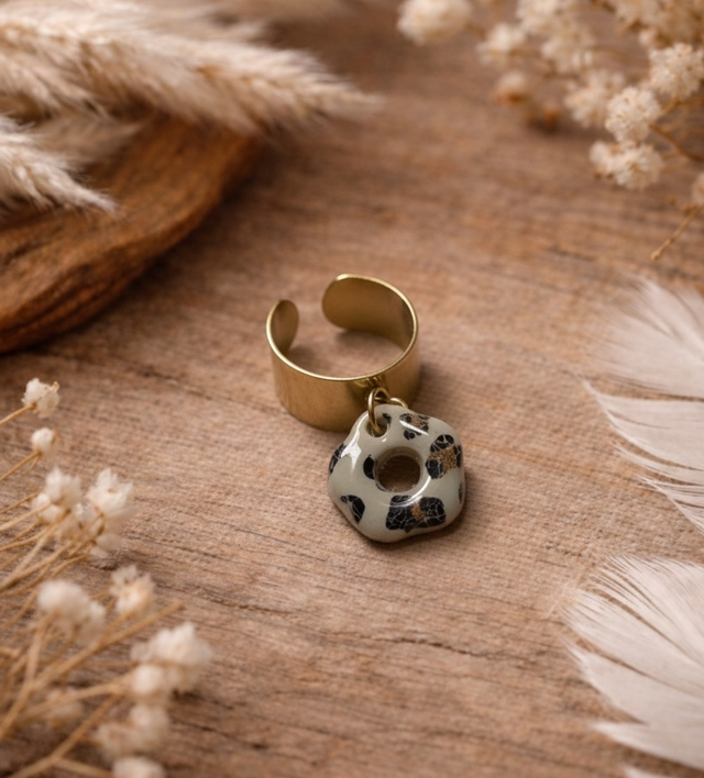 Doré 10 mm Léopard imprimé