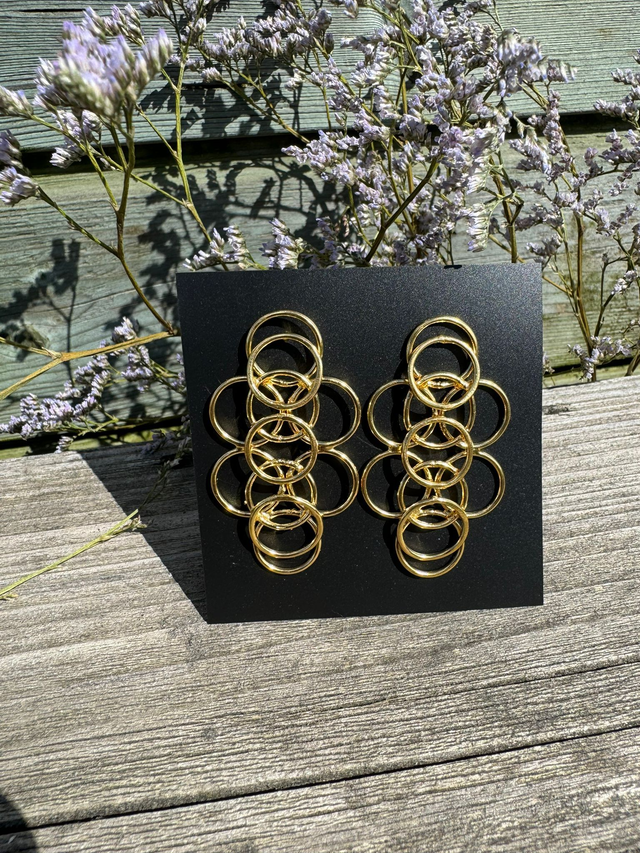 Large bold earrings - brass