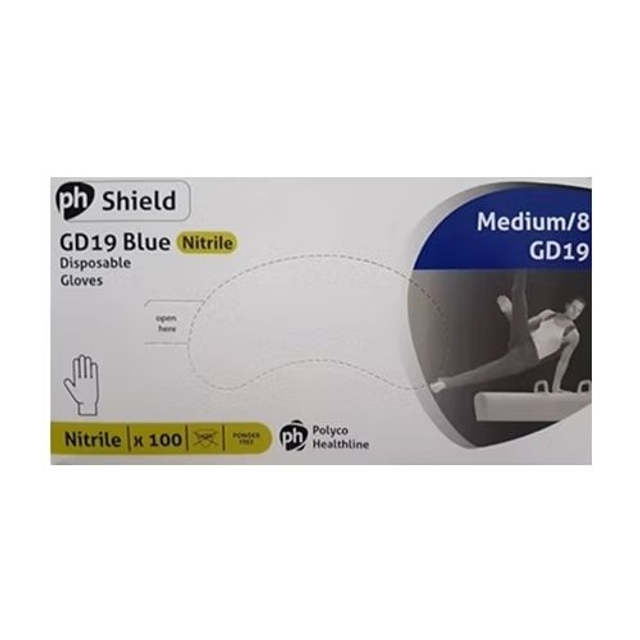 Shield GD19 Blue Nitrile Gloves
