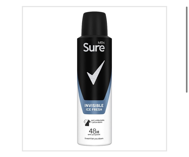 Anti perspirant, Sure Anti-perspirant Aerosol Invisible Ice Fresh 150 ml