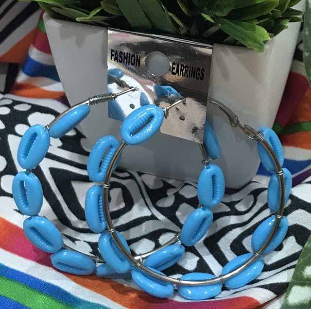 Blue Hoop Earrings- BLHE01