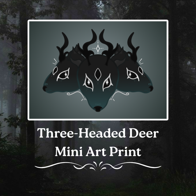 Three-Headed Deer A5 Art Print