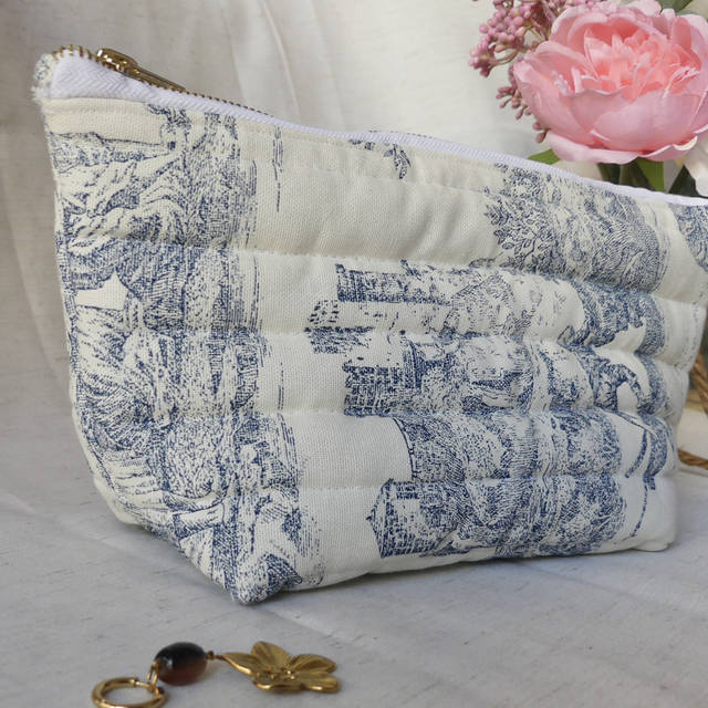 Trousse de toilette Louann toile de jouy 