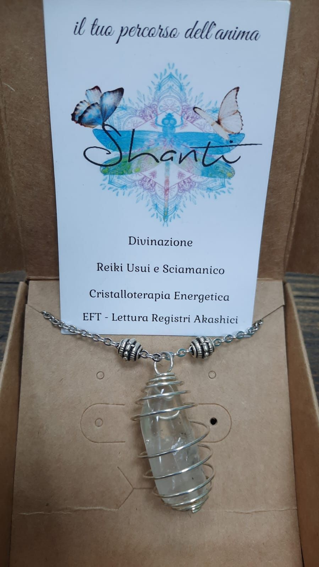 Amuleto donna quarzo ialino