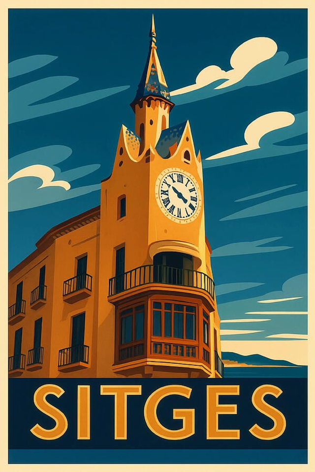 La Casa del Reloj Vintage Sitges Cartel Casa del Rellotge