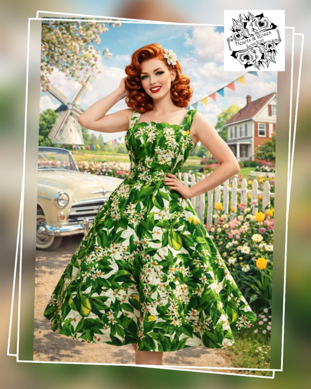 Robe Hearts Roses Floral Day T44/46