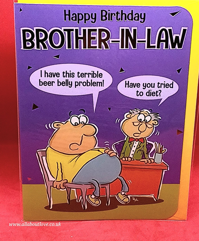 Brother-In-Law Birthday Card Humorous and Funny.