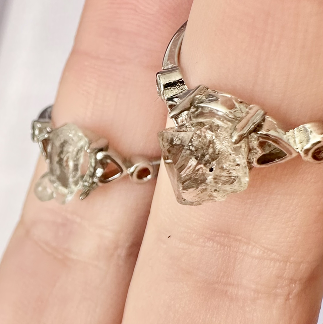 Herkimer diamond adjustable rings 