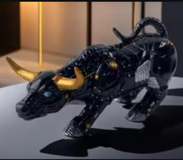 Prachtig beeldje Wallstreet Stier zwart (22cm)