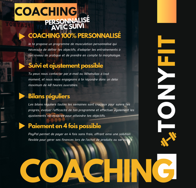 Coaching 100% personnalisé en Ligne AVEC SUIVI !