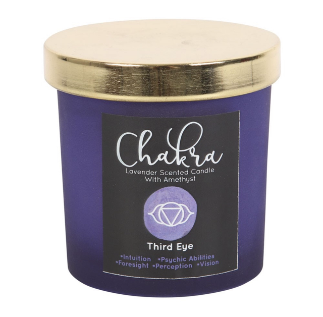 Chakra 3rd eye amethyst chip infused candle