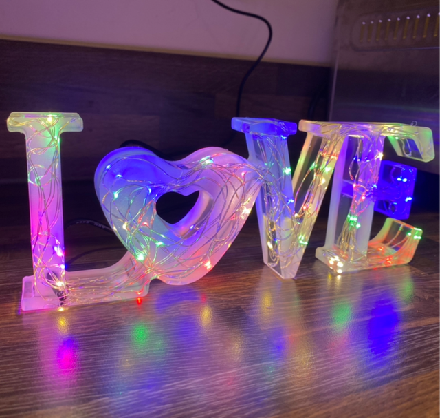 Epoxy Resin Lamp LOVE