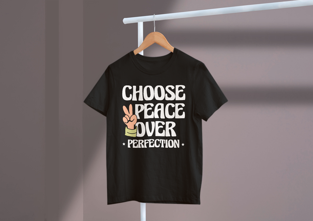 Choose Peace Over Perfection Mental Health Balance Peace. Wählen Sie Frieden statt Perfektion. Psychische Gesundheit, Gleichgewicht, Frieden