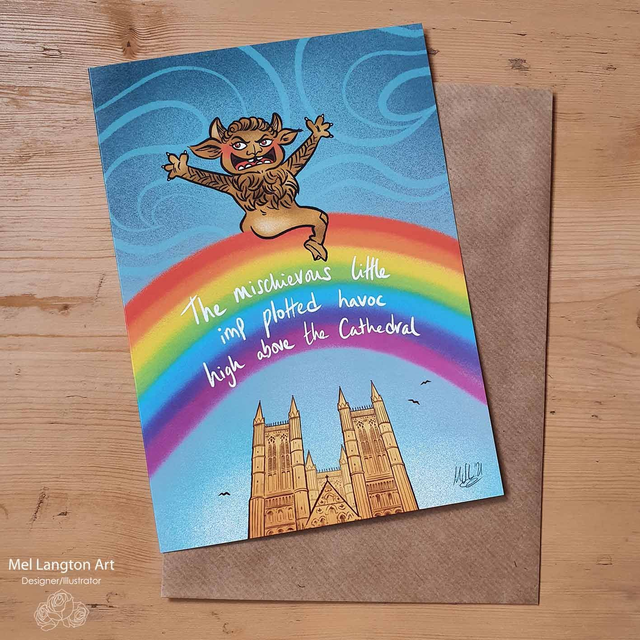 Lincoln Imp Rainbow Greeting Card
