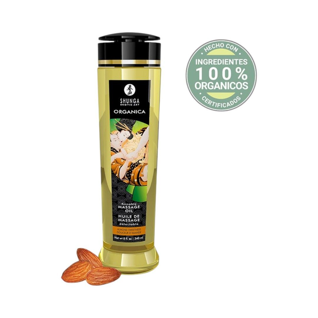 Aceite Orgánico para Masajes Almendras Dulces 240 ml Shunga