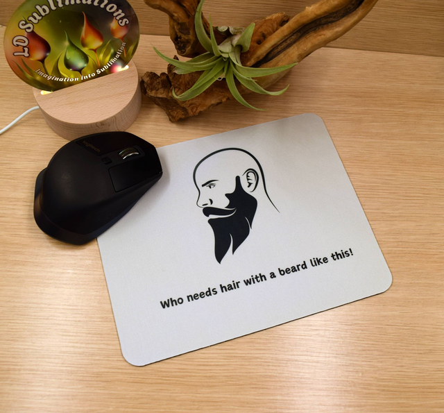 Who Needs Hair with a Beard Like This&quot; Mouse Mat – Anti-Slip &amp; Smooth Surface