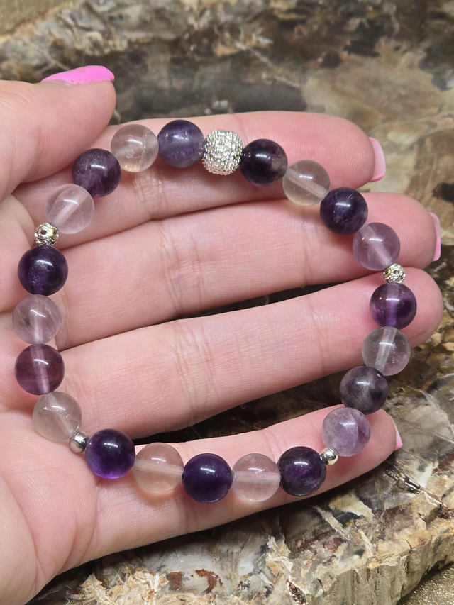Bracelet Fluorite violette 0,8 cm