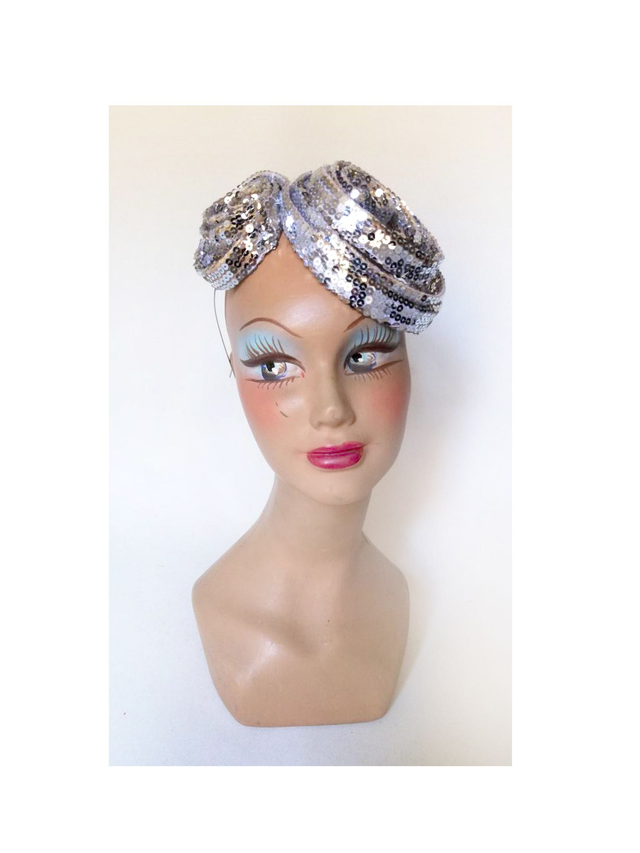 Serre-tête argenté bibi chapeau fête Noël soirée nouvel an gala