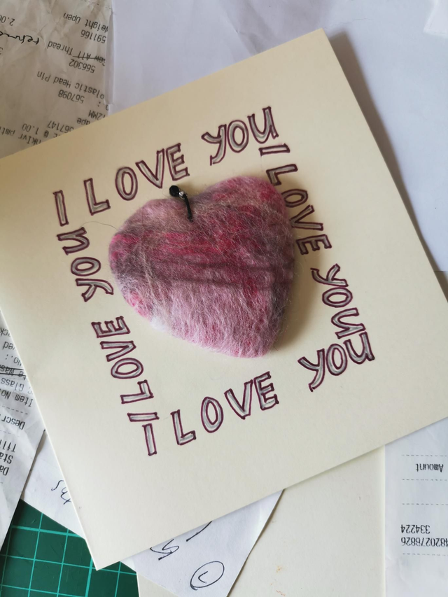 Felted keepsake card