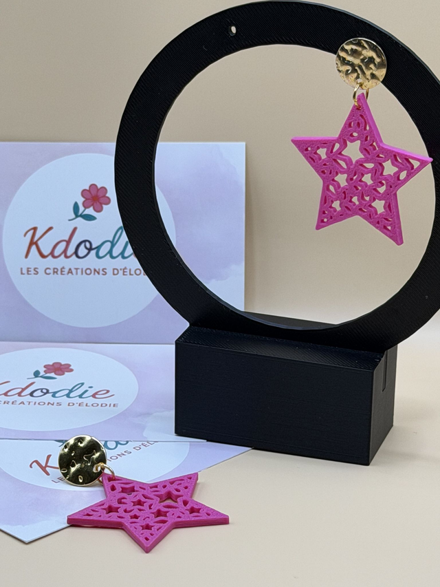 Boucles d'oreilles Etoile  - Attaches originales dorées