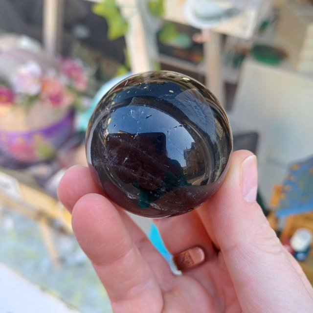 Black Rose Quartz Sphere