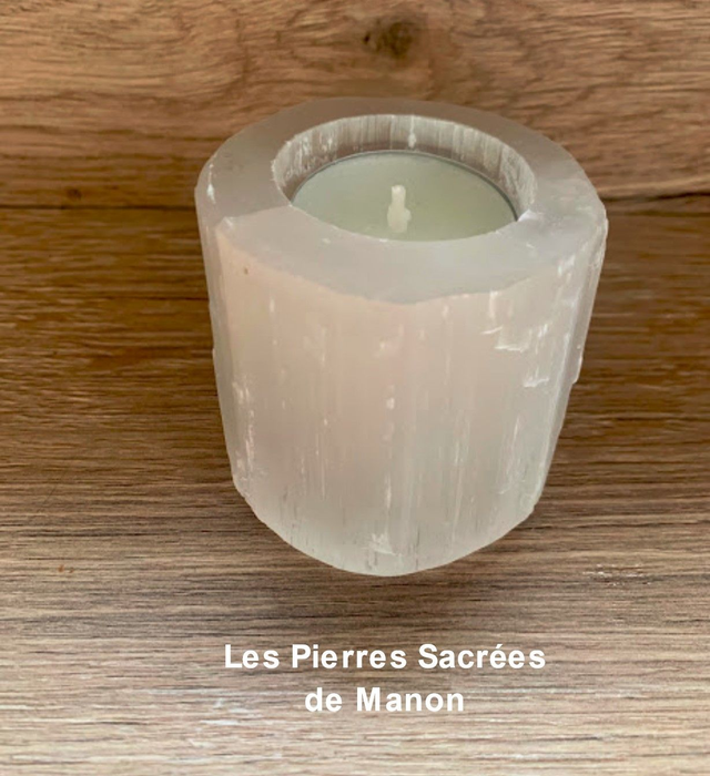 Porte-bougie en Sélénite 