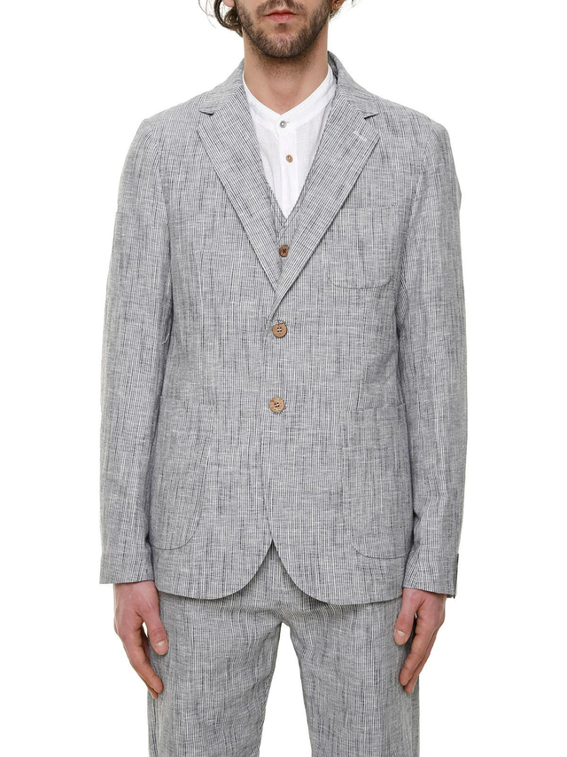 66295273 - BL-11 Giacca microriga in lino e cotone