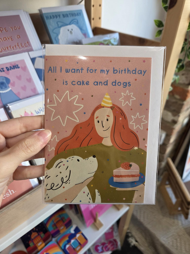 All I Want Is Cake And Dogs Birthday Greetings Card - MD-020