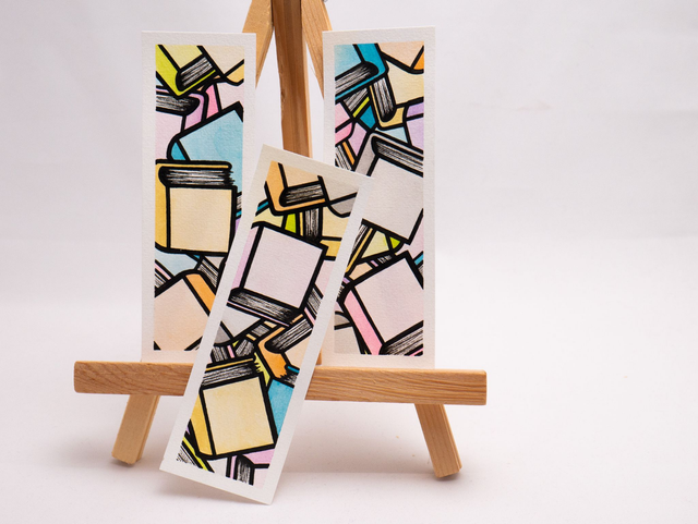 KSIĄŻKI zakładka do książki, ręcznie malowana akwarela