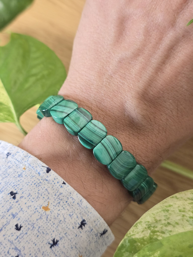 Bracelet Malachite AAA, perles originales 