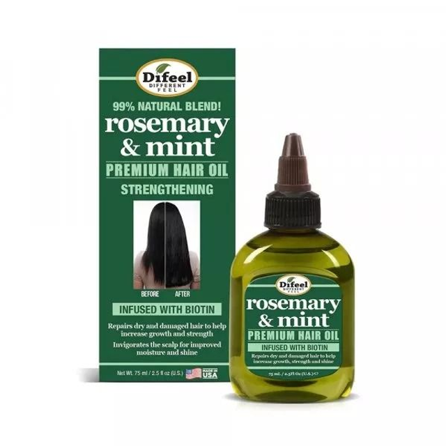  DIFEEL: ROSEMARY MINT STRENGTHENING HAIR OIL 75ML 