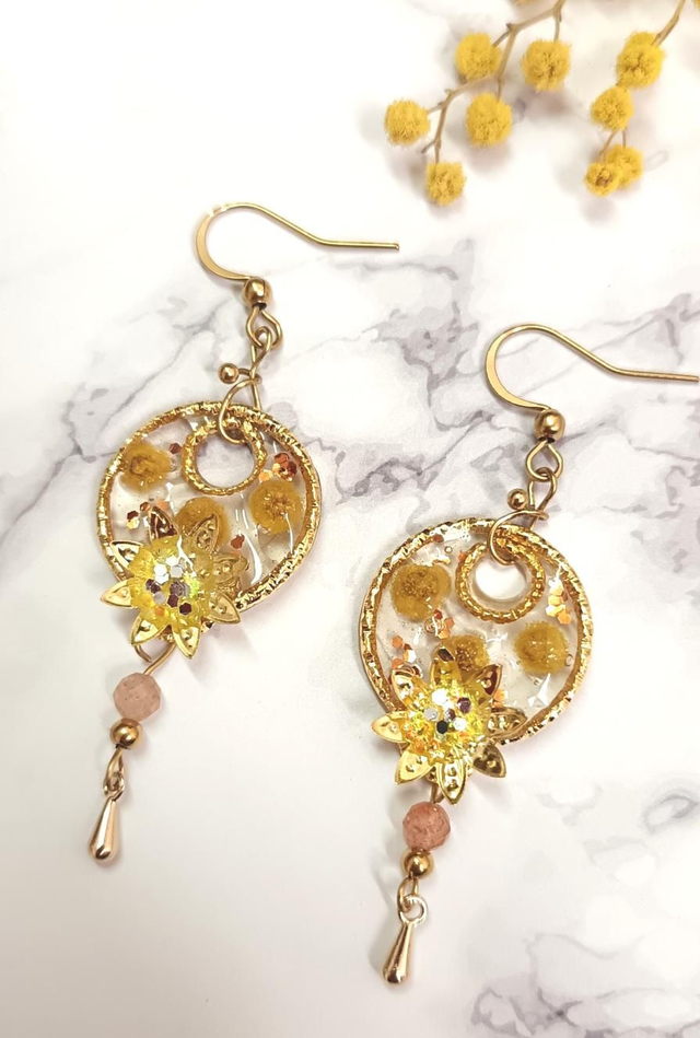 Boucle d'oreille mimosa sun