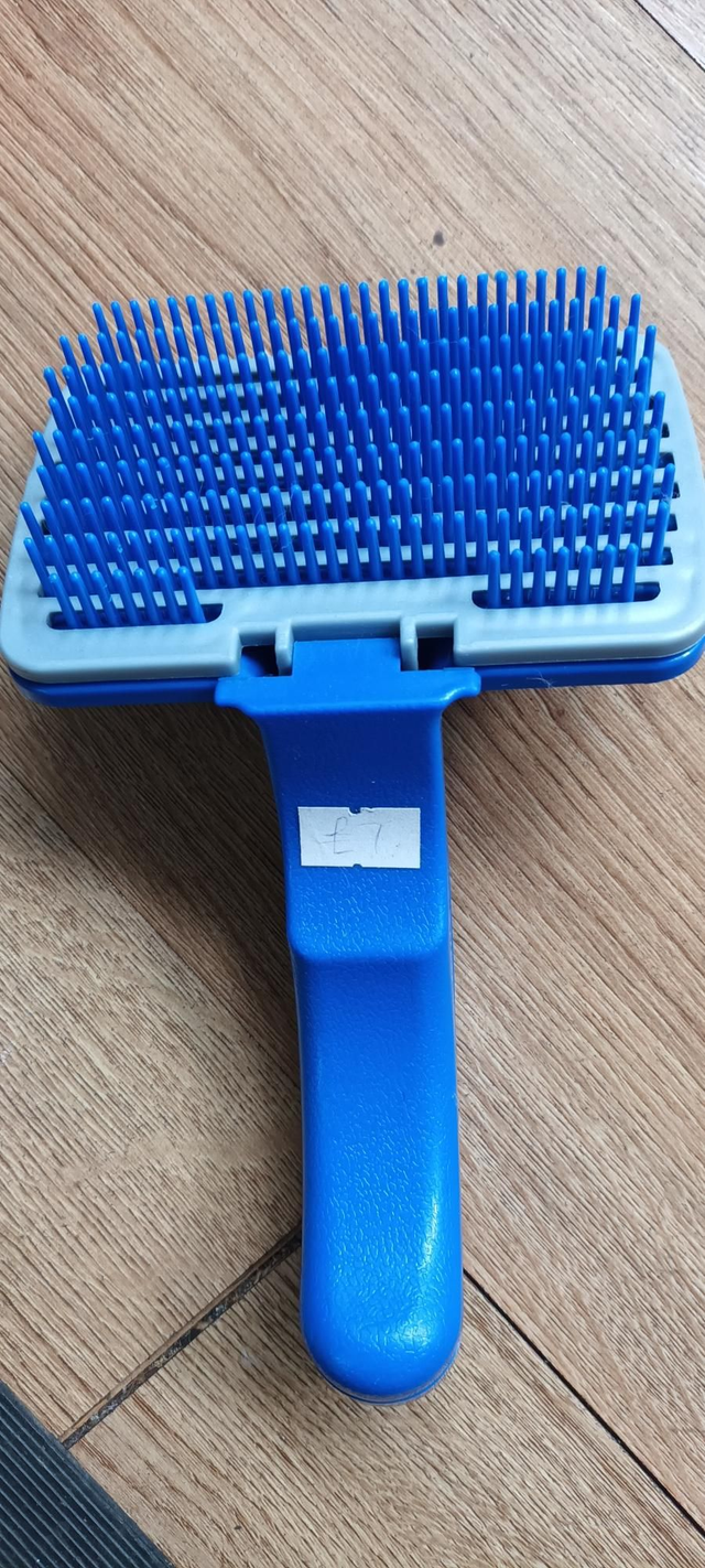 Self cleaning plastic brush 