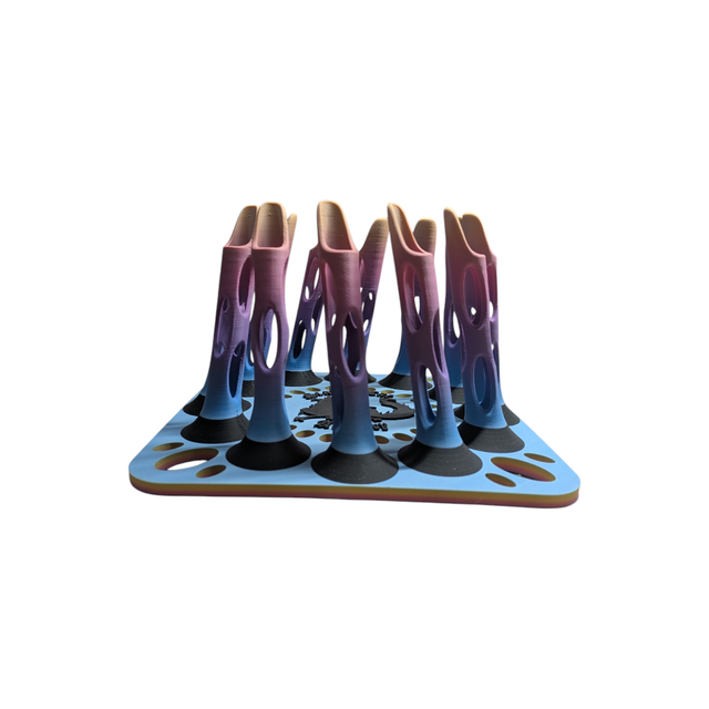 12 Arrow Fletching Stand/ Ground Quiver (Blue, Pink and Yellow)