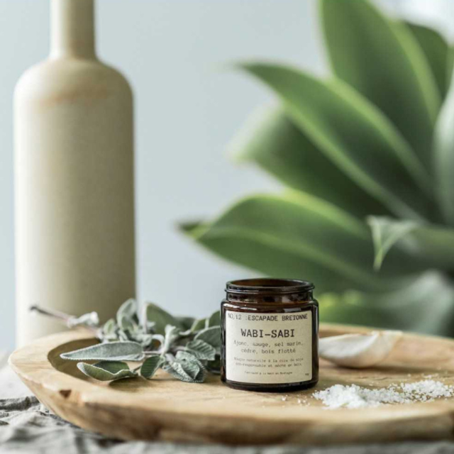 Bougie parfumée n°12 - Escapade Bretonne - Mèche en bois - Wabi-Sabi