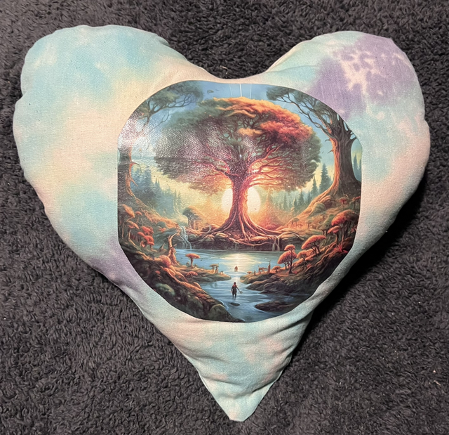 Hand Tie dye cushion with tree of life