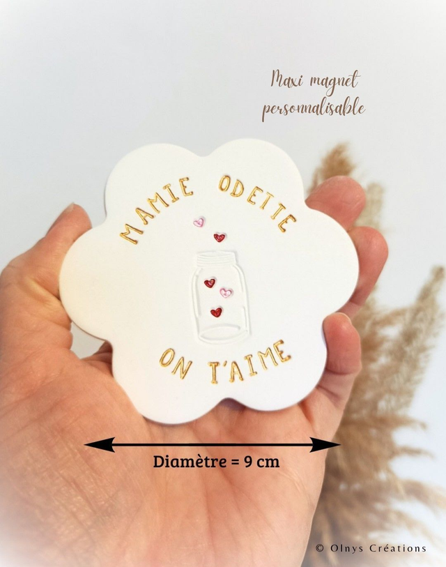 Maxi magnet personnalisé en argile - Fête des grands-mères